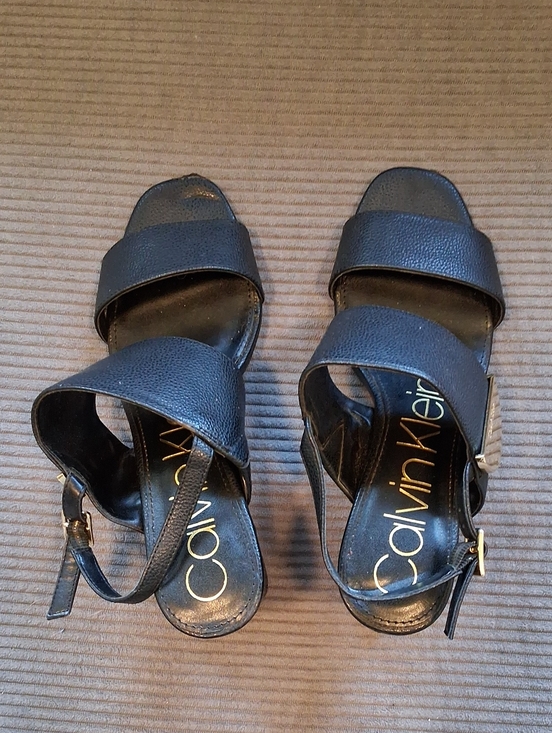 Calvin Klein Shoes - Calvin Klein Black Open-Toe Strappy Heeled Sandals